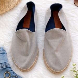 Stylish Marisa Rey Gray Linen Espadrille Flats – Slip On